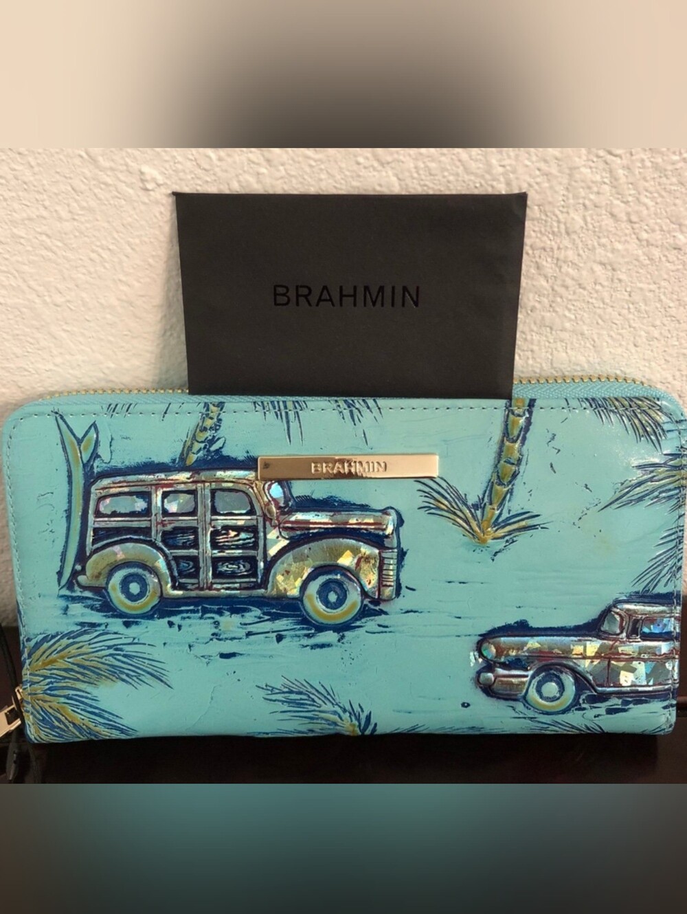 🏝NWT- LIMITED EDITION COPA CABANA Brahmin Teal Wallet
